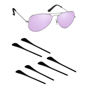 Imagem de Handwith 3 pares de meias de silicone macio para óculos de sol RayBan Aviator RB3025/RB3026/Cockpit RB3362, kit de substituição de peças sobressalentes para óculos de ajuste confortável antiderrapante