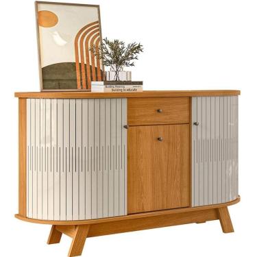 Imagem de Buffet Aparador 3 Portas E 1 Gaveta 100% Mdp Brianza Cinamomo/off White
