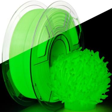 Imagem de IEMAI Filamento PETG que brilha no escuro 1,75 mm, filamento de impressora 3D verde luminoso 1 kg, brilho de longa duração e alto brilho para Halloween, Natal e projetos criativos