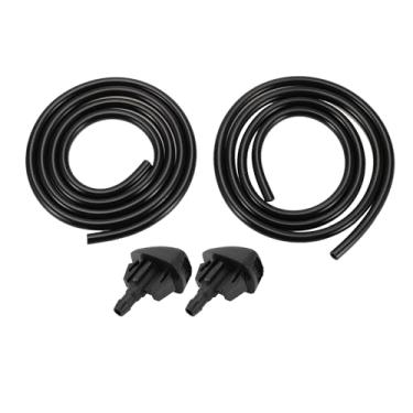 Imagem de TUCKBOLD Bocal de lavagem de para-brisa para Toyota Corolla 2014-2015 Nº 8532128020 dianteiro preto com 2 peças de mangueira de fluido de 1 metro 1 conjunto