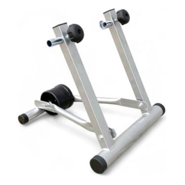 Imagem de TRUE FIT Rolo De Treino Dobrável Com Suporte Base Niveladora, Estrutura de Metal, Para Bicicleta Indoor