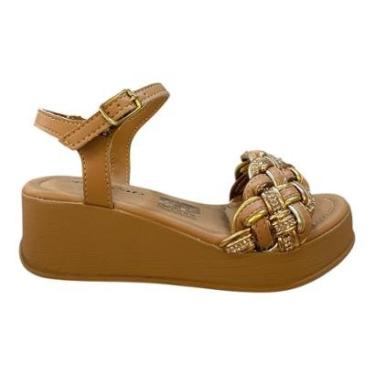 Imagem de Sandalia Anabela Infantil Menina Pink Cats Casual Conforto Brilho Strass Antiderrapante V5731 Caram-Feminino