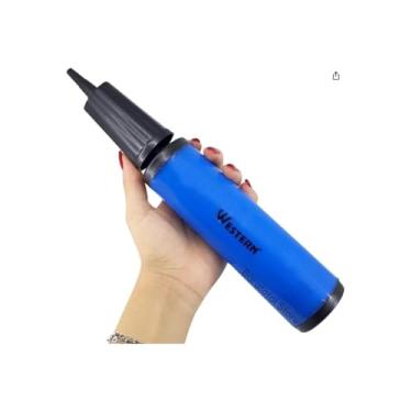 Imagem de Bomba de Ar Manual para Bolas Esportivas, 19cm, Metal e Plástico, Portátil, com Agulha, Futebol, Basquete, Vôlei