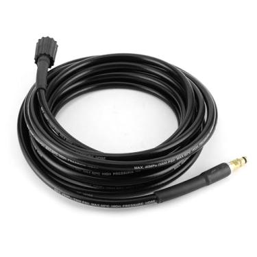 Imagem de Naroote Mangueira de Lavadora de Carro Durável 40MPa/5800PSI para K2, Tubo de Limpeza de água de Borracha, Acessório de Lavadora de Extensão de 26,2 Pés para Limpeza de Drenos, Preto (15m/49,2 pés)