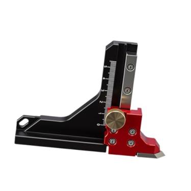 Imagem de Amagogo Esquadro de altura compacto e ajustável para marcenaria, ferramenta multifuncional para medição de layout e profundidade, ideal para tupia fresadora.