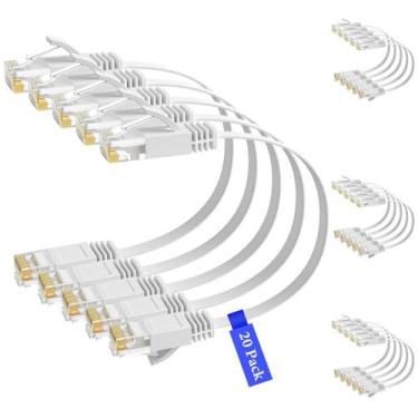 Imagem de Cabo Ethernet Elecan Cat 6 Flat 0,9 m/20 pacotes de 10 Gbps 500 MHz