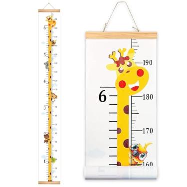 Imagem de Régua de entrega de tabela de altura, régua de parede removível para decoração de tela infantil mede 20 x 200 cm (girafa)