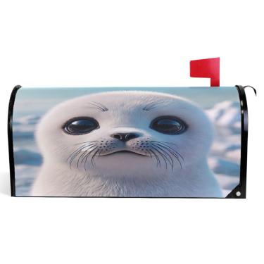 Imagem de TSENQUE Capas de caixa de correio magnéticas decorativas outono caixa de correio vinil selo fofo animal à prova de intempéries decoração de caixa de correio de férias tamanho padrão 52,6 x 45,8 cm