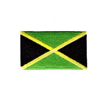 Imagem de Ysmzzmsy 1 peça de adesivos de bandeira da Jamaica bordados a ferro ou costurados tático militar nacional jamaica (6,3 x 3,8 cm) (Jamaica)