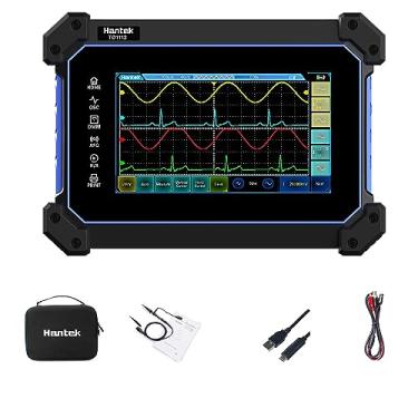 Imagem de Hantek Osciloscópio digital com tela sensível ao toque to1112, 2 canais, 110mhz, tablet hanheld