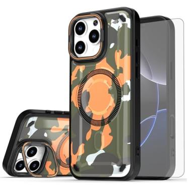 Imagem de Asuwish Capa de celular para iPhone 16 Pro Max 6,9 polegadas magnética com protetor de tela e suporte rígido de proteção de carregamento sem fio pintado i Phone16 16Pro i16 ProMax 16ProMax feminino
