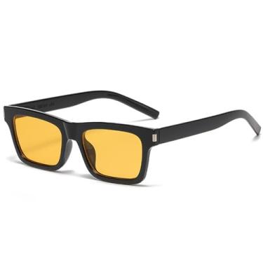 Imagem de Óculos de Sol Unissex com Armação Pequena em Cores Jelly, Proteção UV400, Ideais para Esportes ao Ar Livre, Corrida e Ciclismo, nas Cores Preto e Amarelo.