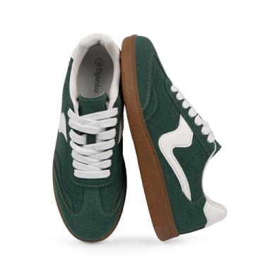 Imagem de Tigeridea Tênis feminino casual para negócios, tênis confortável com cadarço e cadarço, Verde escuro, 41