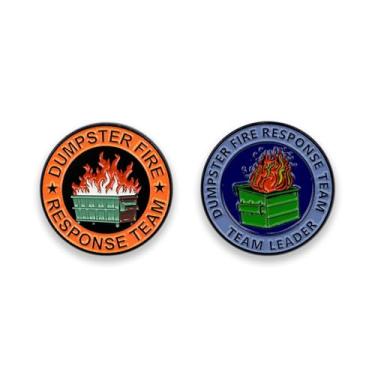 Imagem de Broche de equipe Dumpster Fire Response para homens Dumpster Fire Team Leader Pin Joias Presentes, ligas, Sem Pedra Preciosa