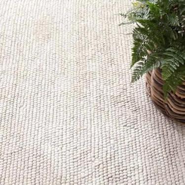 Imagem de S & L Homes Tapete de pipoca de malha grossa de algodão de lã - tapete contemporâneo marfim para sala de estar quarto (1,5 m x 2,7 m - marfim)