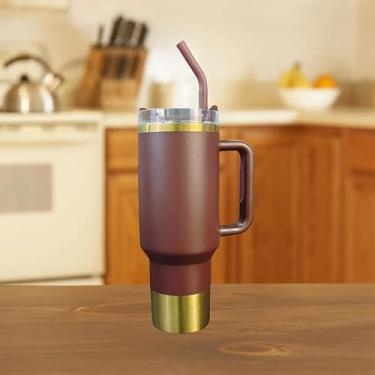 Imagem de Garrafa térmica de aço inoxidável rosa com boneca, 1200 ml, com tampa e canudo personalizável (Vermelho Camélia)