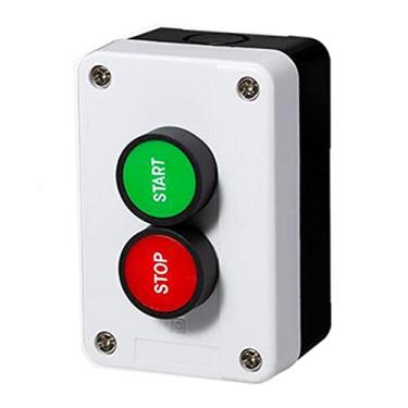 Imagem de Clouism Interruptor de botão à prova d'água Start Stop autovedante caixa de controle de mão industrial com símbolo de seta (2 paradas iniciais)