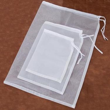 Imagem de Sacos de filtro descartáveis não tecidos com cordão - para leite de soja, leite de nozes, coador de cozinha, cerveja fria Três tamanhos (pequeno, médio, grande)