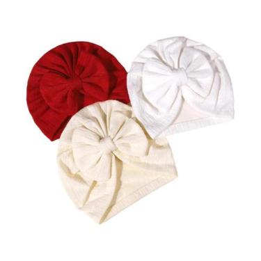 Imagem de Turbante Para Bebê Menina, Chapéu Com Laço, Faixa De Cabeça, Gorro Par