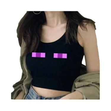 Imagem de Camiseta Cropped Gráfica Feminina Y2K Harajuku Hip Hop Grunge Goth Vin