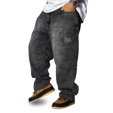 Imagem de Calça Jeans Pixain Grafite Estonado Baggy Hip Hop PIX-267-Masculino