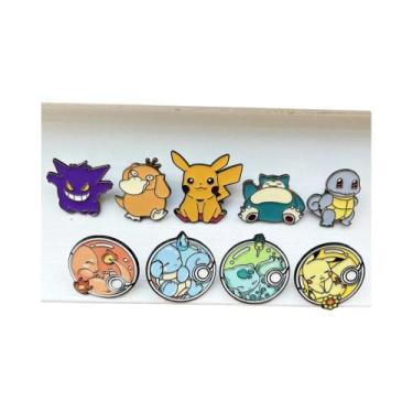 Imagem de Conjunto De Pins Esmaltados De Animais Fofos 9 Peças Bulbasaur Dormind