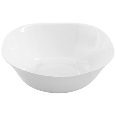 Imagem de Kit 10 Saladeiras Tigelas 20cm Branca 1 Litro Opalina De Vidro