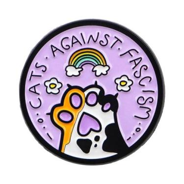 Imagem de Broche De Esmalte Gato Cartoon, Emblemas De Lapela De Metal De Animais