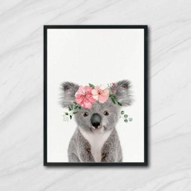 Imagem de Quadro Coalinha Coroa De Flores 45X34Cm Com Vidro Preta