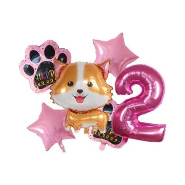 Imagem de Balões De Hélio Corgi Husky 6pcs, Decoração De Festa De Aniversário E 