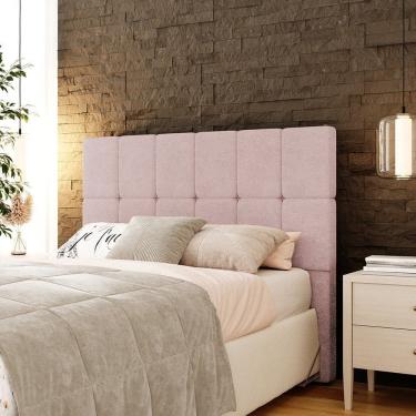 Imagem de Cabeceira Casal 140cm Bouclê Estofada Design Moderno para Quarto Linea Rosa
