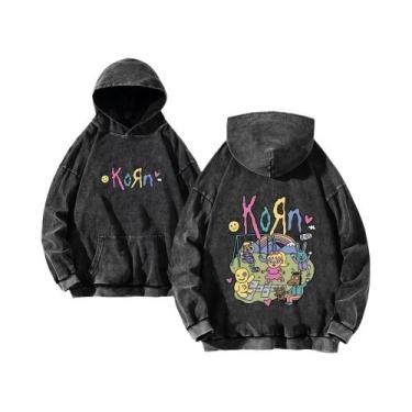 Imagem de Moletom Masculino Vintage De Algodão Lavado Com Capuz, Estilo Hip Hop 