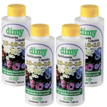 Imagem de 4X Fertilizante NPK 10-10-10 Liquido Concentrado (120g) DIMY