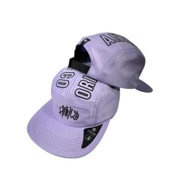 Imagem de Boné Masculino Five Panel Aba Reta Modelo Aberto Strapback Preto Anth 