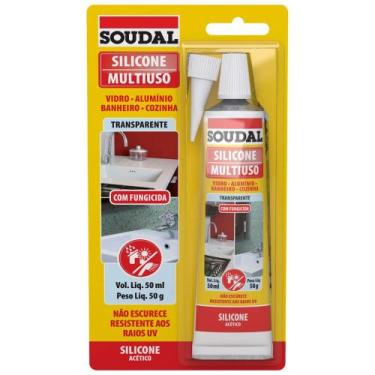 Imagem de Silicone Acético Multiuso Blister Incolor 50 Gramas - 928416 - SOUDAL 