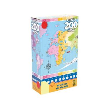 Imagem de Puzzle Horários do Mundo 200 Peças - Grow