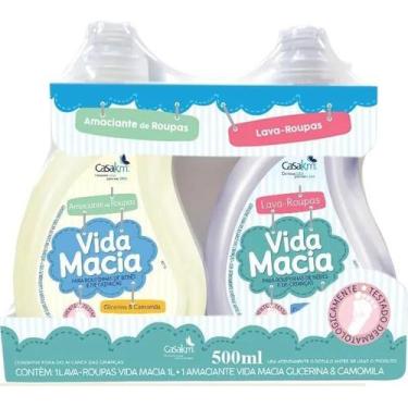 Imagem de Lava Roupas E Amaciante Glicerina Camomila 500ml Vida Macia