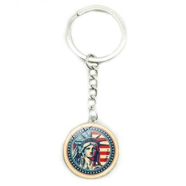 Imagem de Chaveiro com design de bandeira americana vintage da estátua da liberdade
