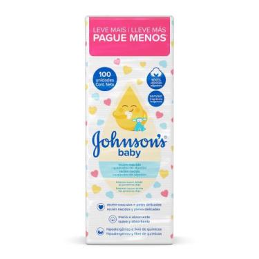 Imagem de Algodão Johnson's Baby Quadrado 100 unidades