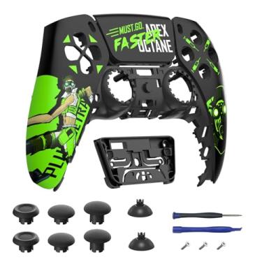 Imagem de CHARM FOCUS Custom Front Shell for PS5 Controller BDM 010/020/030/040/050, Plug-and-Play Swappable Thumbsticks, Faceplate Cover with Touchpad, Analog Joystick Replacement Kit, Neon Runner
