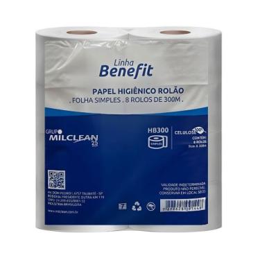 Imagem de Papel Higiênico HB300 Rolo Premium Folha Simples 8X300 Metros Milclean