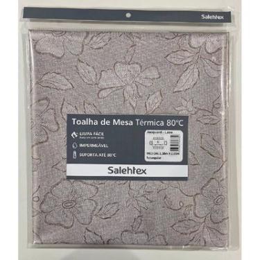 Imagem de Toalha de Mesa Térmica Jacquard Branco Salehtex Impermeável