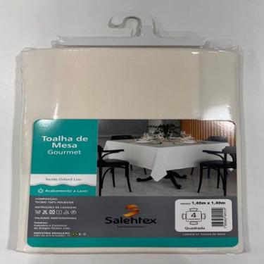 Imagem de Toalha de Mesa Quadrada Gourmet Branca Salehtex Oxford Premium 1,40m x 1,40m