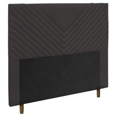 Imagem de Cabeceira Cama Box Casal King Size Viena 195cm Veludo Marrom - Desk De