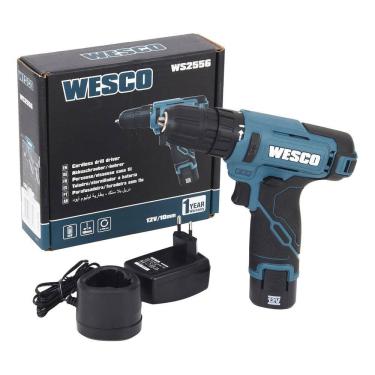 Imagem de Furadeira E Parafusadeira Pro 12v Bateria Carregador - Wesco Preto