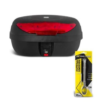 Imagem de Baú moto 45 litros pro tork + antena corta pipa 7/8, VERMELHO, 45 Litr