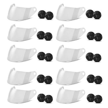 Imagem de Kit 10 Viseiras Capacete R8 + Parafusos Capacete R8 - PRO TORK, CRISTA