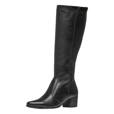 Imagem de Bota Feminina Over Medio Couro Resistente Confortavel Pegada