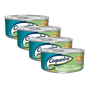 Imagem de KIT 4 ATUM COQUEIRO PEDAÇOS NATURAL LATA 170G Drenado 110G