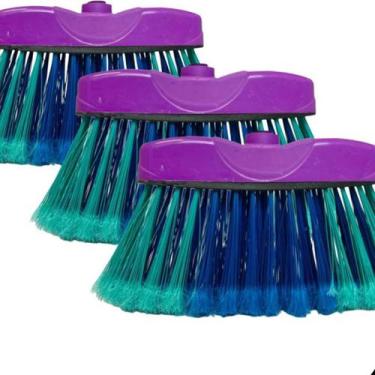 Imagem de kit 3 vassoura de plástico Fiorella 28cm - ECOPOLYMER